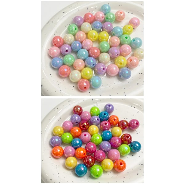 500G Gradient Lys Akryl Perler 10-16Mm Cirkulær Sfære Imiterende Perle Anvendes Til Smykkefremstilling Diy Bea D Tilbehør Watermelon Red 14mm