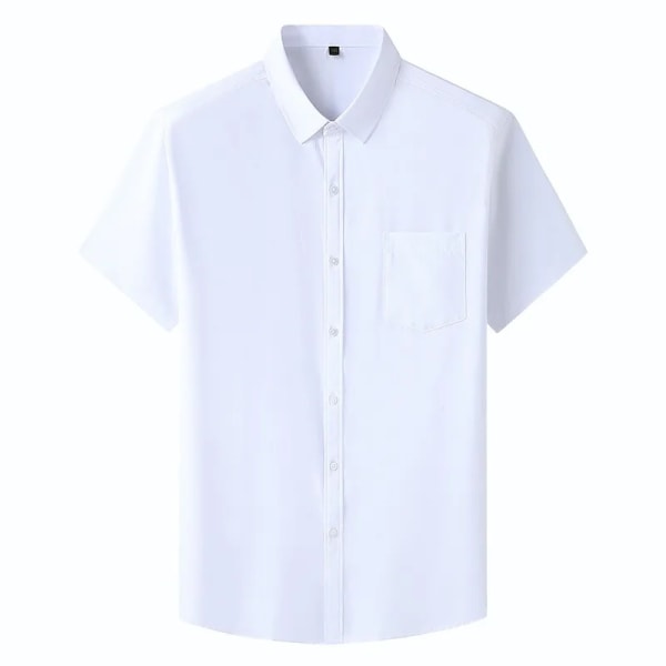Skjortor för män Plus Size 1XL-7XL Kortärmad Enfärgad Business Formell Skjorta Stor Size Sommar Vit Skjorta 115-205KG white 5XL(160-175kg)