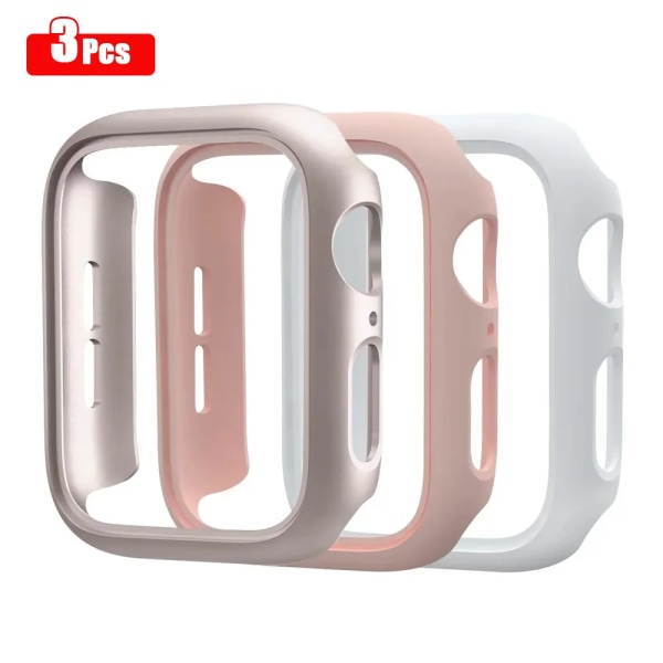 3 st hårt PC- case för Apple Watch 45 mm 41 mm 38 mm 42 mm 40 mm 44 mm Matt Bumper Case Ram för iWatch SE 9 8 7 6 5 4 3 2 3pcs 38MM Series 3 2 1