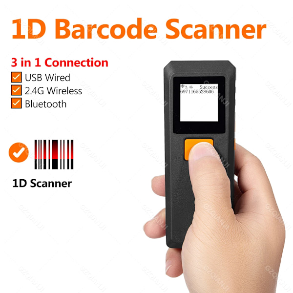 1D Laser 2D Trådløs Bluetooth Stregkodescanner Mini Lomme Bar Læser Bærbar BT Læser QR Kode PDF417 Scanner til iPad iPhone 1D Scanner