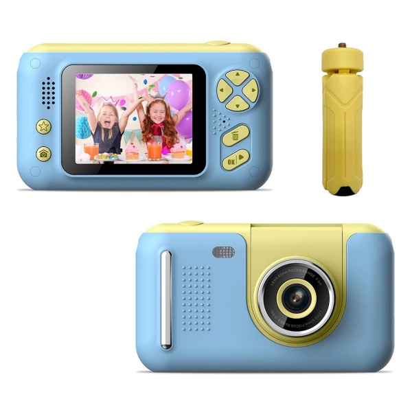 Digitalkamera för barn 2,4 tums färgskärm Barn Barn 1080p videokamera 180 grader rotation Födelsedagspresent fotokamera NO TF Blue