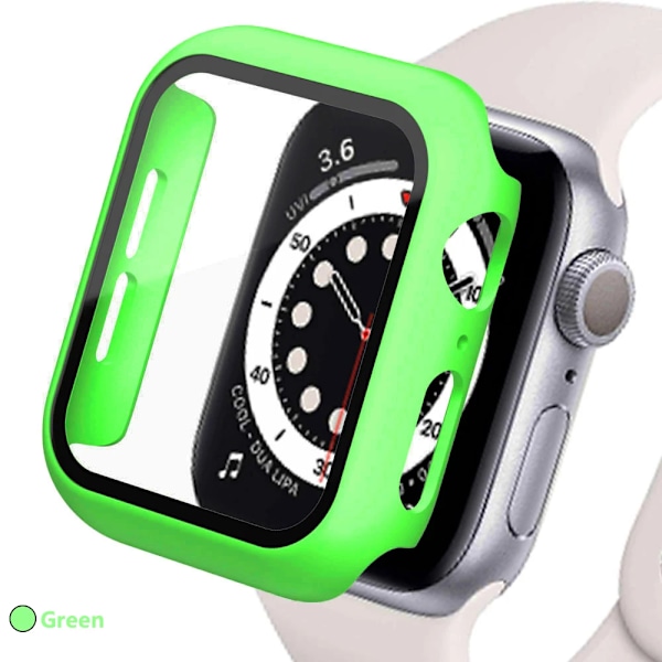 Karkaistu lasikotelo Apple Watch -lisävarusteille 44 mm 45 mm 41 mm 40 mm Näytönsuoja Apple Watch Series 9 8 7 6 5 4 Se 3 Green 41MM