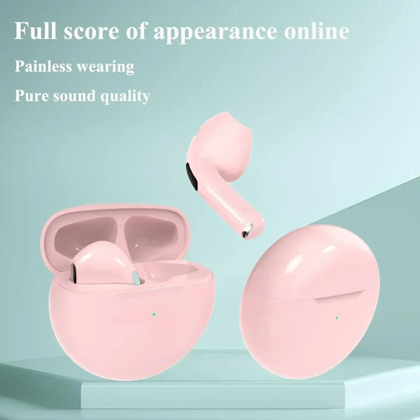 Tws Pro6 Hörlurar Bluetooth Hörlurar Med Mic 9D Stereo Pro 6 Öronbud För Xiaomi Samsung Android Trådlös Blueto Oth Headsets White