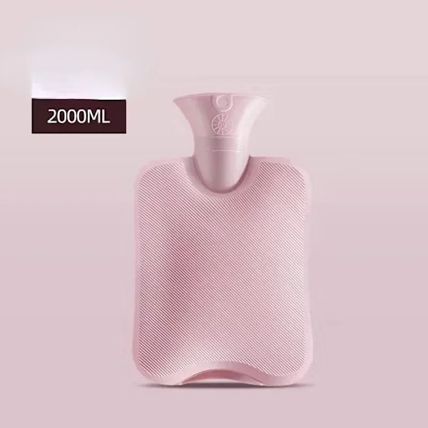 1000/2000 Ml Tjock Varm Vatten Väska Vinter Plush Söt Hand Varmare Återanvändbara Varmvatten Väska Med Täckning Värme Varmvattenflaska Är Lida 2000ml Pink S6