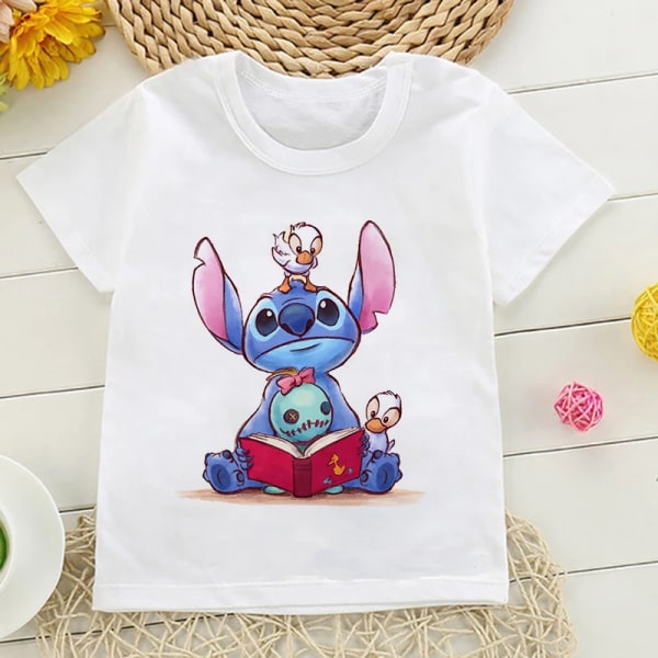 Skjorta Barn Barn Lilo Stitch Tecknad T-shirt Stitch Söt Manga T-shirt Y2k Grafisk T-shirt Tjej Pojke Topp Tees Kläder 59234 2T(S)