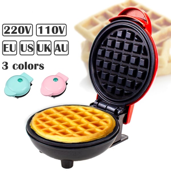 110V/220V elektrisk minivåfflor Maskin Köksmatlagningsapparat för barn Frukost Dessertgryta Små stekta ägg Black