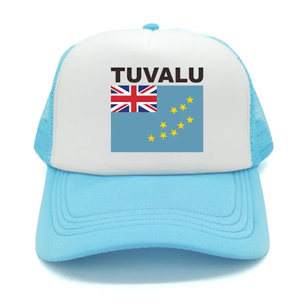 Tuvalu Trucker Cap Sommer Mænd Cool Land Flag Hat Baseball Caps Unisex Udendørs Mesh Net Caps Burgundy