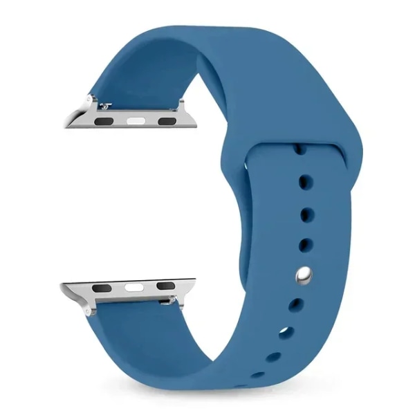 Silikonrem för Apple Watch -band 40 mm 44 mm 49 mm 45 mm 41 mm 38 mm 42 mm bältesarmband iWatch-serien 9 8 7 6 5 3 SE ultra 2 band 36 denim blue 38 40 41 mm S-M