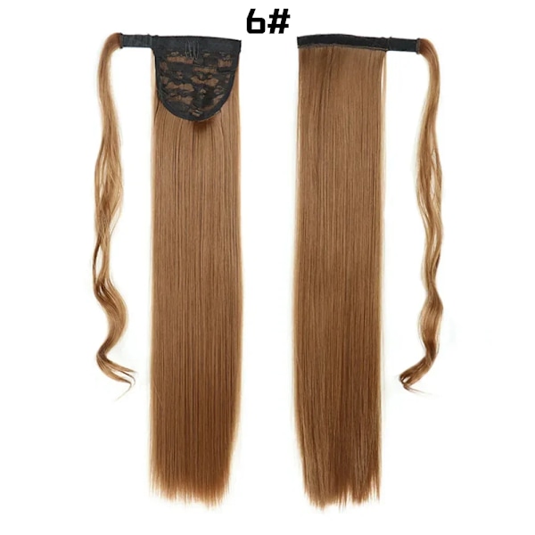 22-32 Tum Syntetiska Hår Fiber Värmeresistentan Curly Hår Med Ponytail Fake Chip-In Hår Extensions Pony Svans 6 22INCHES