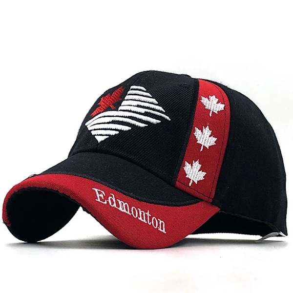 Nye farver Kontrast Canada broderede Baseball Cap til mænd kvinder Bomuld Høj kvalitet Snapback Hat Pappa Hats Fiske Cap Bon Bon Fisk E Black 1 54-60cm