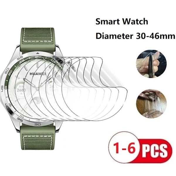 Smart Watch Skærmbeskyttelse Til Rundt Ur Diameter 30 31 32 33 34 35 36 37 38 39 41 42 43 44 45 46 40 Mm Soft Hydrogel Filmfilm Diameter 43MM 4 Pcs Film