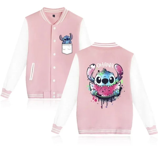 Gotisk Y2k Hoodie Lilo Stitch Baseballjacka Dam Sweatshirt Jul kawaii Jackor Streetwear Lösa Collegerockar black59002-59006 S