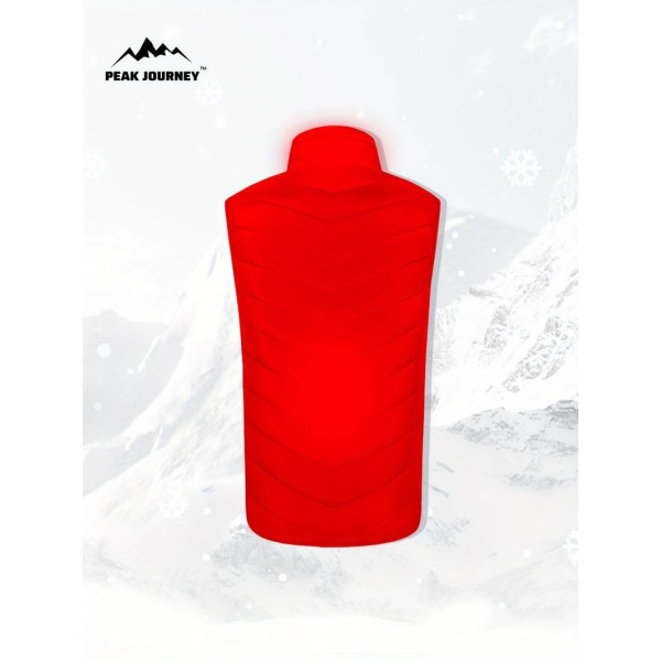 Stand Collar Sleeveless Puffer Jacket, Solid Color Zipper Sports Casual Winter Rechargeable Heating Warm Vest, Women's Clothing