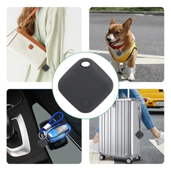 Smart Bluetooth-kompatibel GPS Tracker för Air Itag Via IOS Hitta min app för att hitta kortplånbok iPad-nycklar Barn Hund Anti-förlorad larm black