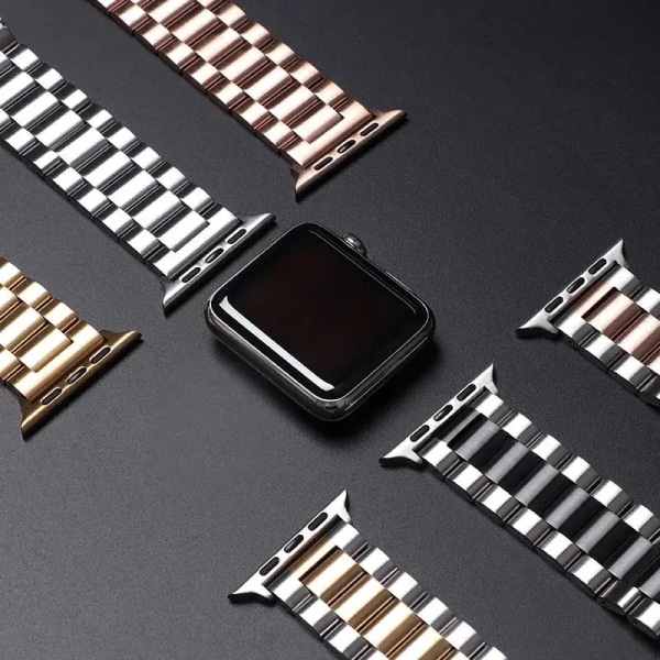Metallrem För Apple Watch Ultra 49mm 8 7 45mm 41mm rostfritt stål smart watch armband För iwatch 6 5 4 3 SE 44mm 42mm 40mm Black 2 iWatch Ultra 49mm