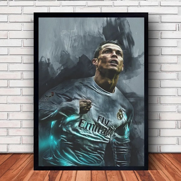 Portugal Super Fodboldstjerne Cr7 Ronaldo Lærred Maleri Trykker Fodbold Motiverende Citater Sports Rum Indretning 12 20x30cm no frame