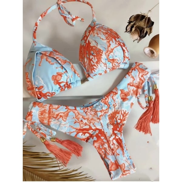 2022 Bikini Set Dam Badkläder Push Up Baddräkt Print Brazilian Biquini Baddräkt Swim Wear Beach 6224 S