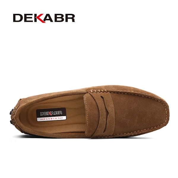 Dekabr Stora Storlek 49 Män Loafers Mjuka Moccasins Hög Kvalitet Våren Höst Äkta Läder Skor Män Varm Platt S Körskor 01 Khaki 10