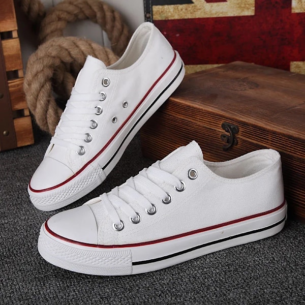 Nye Canvas Sko Mænd Trendy Sko Mænd Casual Par Sko Studerende Koreansk Stil Lace Up Low Cut Sneakers For Studerende A1 38