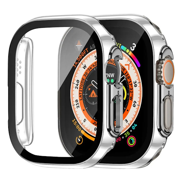 Skärmskydd För Apple Watch Case Ultra 2 49Mm Tillbehör Täckning Härdat Glas Iwatch Serie 9 8 Se 7 4 45 Mm Mm 41Mm 44Mm 40Mm silver white 45mm Series 7 8 9