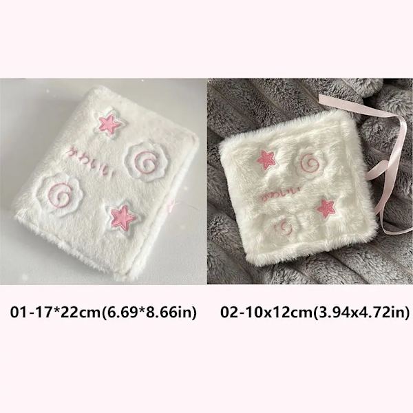 A5 Ins 3-Tums Små Kort Förvaring Stjärnmönster Plush Photo Album Binder Photocard Samling Böcker Lösa Kortt Der 01-A5