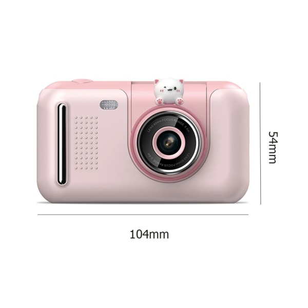 Digitalkamera för barn 2,4 tums färgskärm Barn Barn 1080p videokamera 180 grader rotation Födelsedagspresent fotokamera 32GB Pink