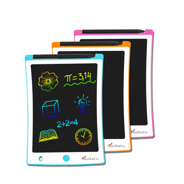 3-pack LCD-skrivplatta för barn 21,59 cm, färgglad Doodle Board ritplatta med låsfunktion, raderbar återanvändbar skrivplatta 8.5" 3Pack B+P+Y