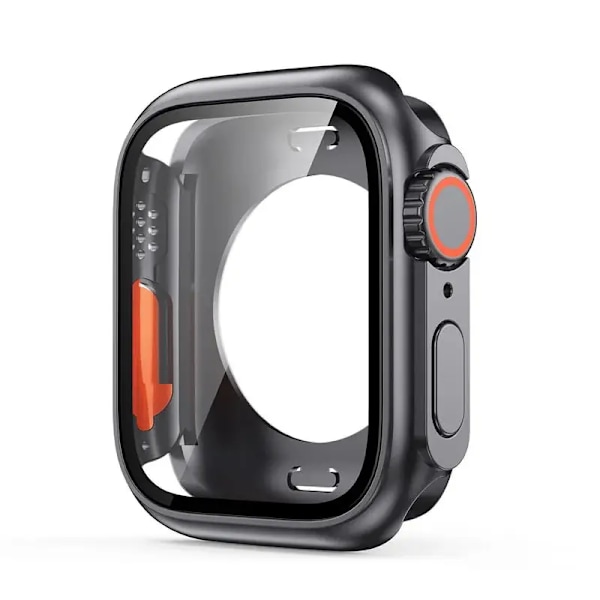 Kotelo Apple Watch Cover 44Mm 45Mm 40 41Mm Ulkonäkö Muuta Ultra Karkaistu Lasi Näytönsuoja Näytönsuoja Täcke Iwatch 9 8 7 6 S Original Black 44MM Series 4 5 6 SE