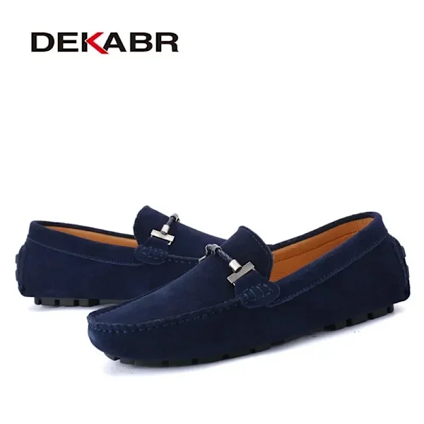 Dekabr Trendy Män Casual Skor Stor Stora Storlek 38-47 Varumärke Sommar Driving Loafers Andningsbart Grossist Man Mjuk Skodon Skor Skor. För Män Purple Fur 8