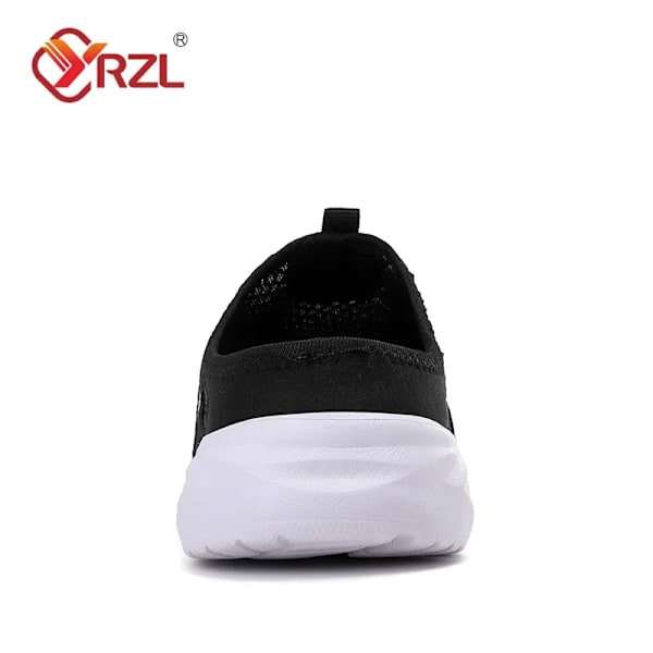 Yrzl Män Halv Tofflor Sommar Andas Mesh Män Skor Utomhus Casual Vandring Skor Stora Platta Ljus Mesh Toffpare Sandaler All black 44