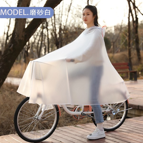 Elektrisk Cykel Raincoat Enkel Motorcykel Poncho Plus-Storlek Förtjockade Mäns Regnsäker Hela Kroppen Kvinnors Regnrock Fabrik Partihandeln White Snowflake [With Reflector]] 5Xl [Thickening]]