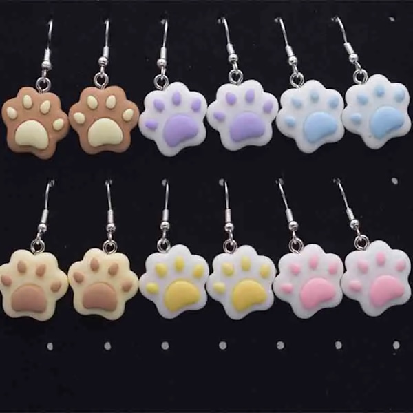 10St 20*22Mm Mini Cartoon Cat Paw Charms För Diy Dekoration Örhängen Halsband Mode Smycken Aci Tillverkningar 2-10pcs