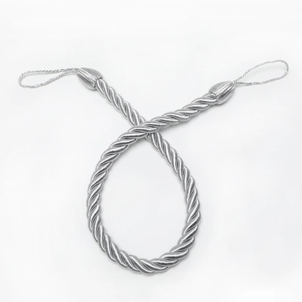2 Styck Gardinbindare Rep Tie-Backs Handgjorda Gardinhållare Gardinerklämmor Hemtillbehör Dekorativt Silver