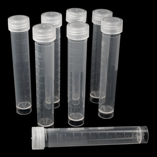 25/50 stk. 1-10 ml Plastprøveglas, Prøvebeholdere, Pulver, Håndværk, Skruelåg, Flasker til Kontor, Skole, Kemitilbehør 1ml White 50pcs