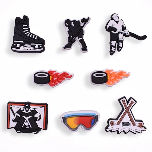 Ishockey Charms PVC Pins Sko Charms Dekorationer Hockey Sports Serie Sko Tilbehør A