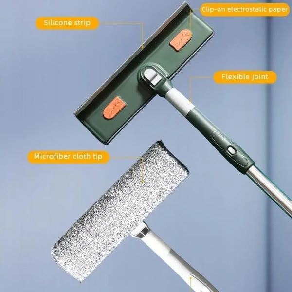 210CM Utökat verktyg för fönsterrengöring Glasrengöringsmopp Set fönsterrengöringsborsteset Badrumsgolv Rengöring av tak damning grey