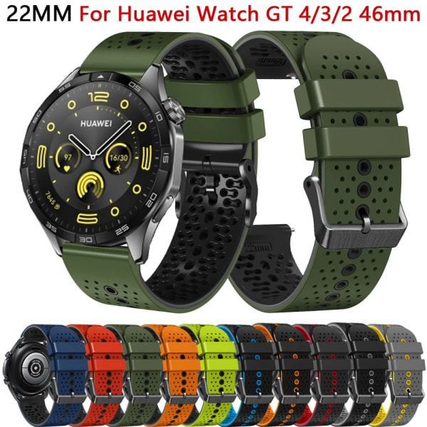 22 mm watch för Huawei Watch GT 4 GT4 46 mm bandarmband Huawei GT3 GT2 GT 3 2 Pro SE Runner 46 mm silikon klockband Correa Red For Huawei Watch 4