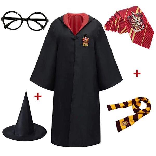 Vuxna Barns Mantel Halloween Cosplay Kostym Harris School Of Häxkonst Och Trollkarl Hatt Slips Scarf Set Kläder Kläder Klädnader 9 155