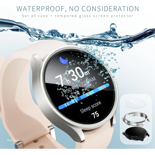 Etui til Samsung Galaxy Watch7 6 5 4 40Mm 44Mm Skærmbeskyttelse Hård Pc Beskyttende Dækning Bumper Galaxy Ur Glasfolie Clear Galaxy Watch7 44mm