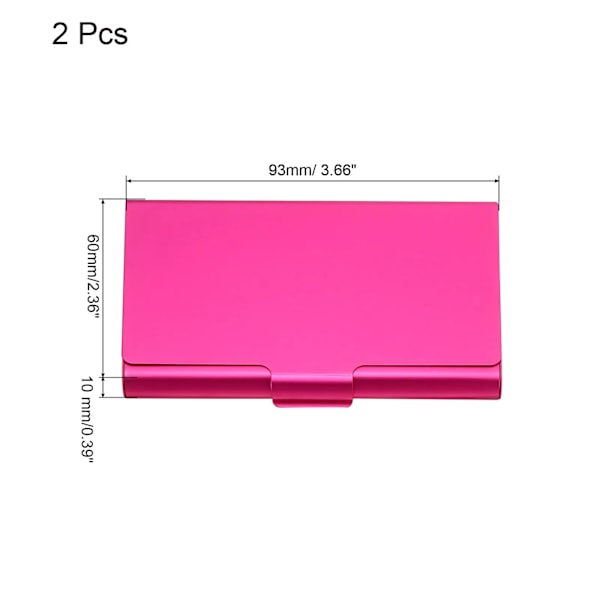 1/2Pc Creative Business Card Case Aluminum Alloy Card Holder Metal Box Cover Professional Business Card Holder Card Metal Wallet 2Pcs 10mm Rose Red