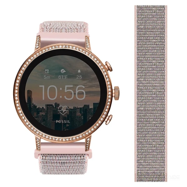 18MM Sport Nylon Loop Band För Xiaomi Mi Smart Watch Armband Dam Armband För Garmin Vivoactive 4S/Venu 2s Correa Armband pink 18MM
