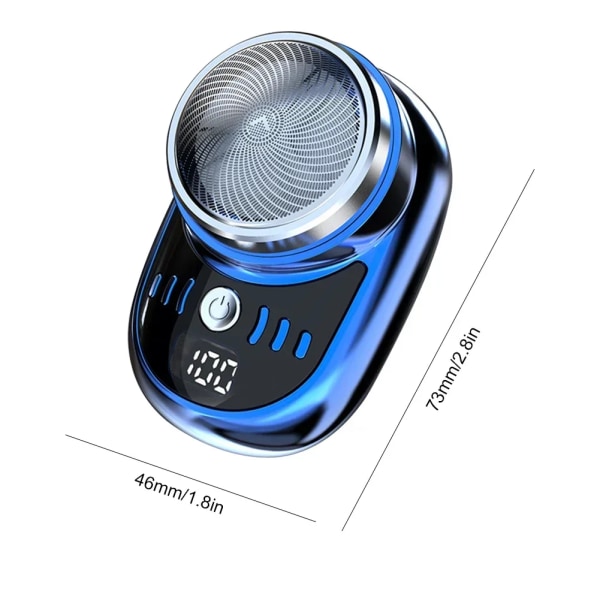 Mini elektrisk rakapparat för män Ansiktsskäggtrimmer USB laddning med digital display Fick skägghyvel Sladdlös resehyvel Blue Ice