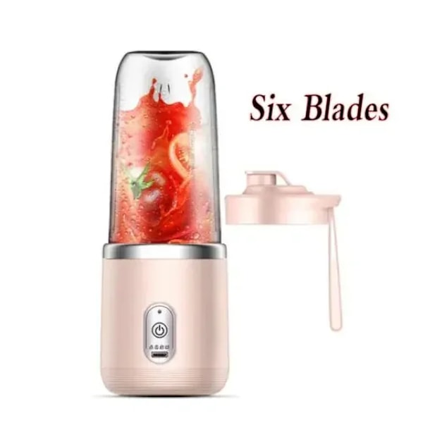 Xiaomi Elektrisk Frugtpresser Multifunktionel Dobbelt Kop Bærbar Juicer Frugt Blender Milkshake Saftmaskine USB Smoothie Blender Pink Single Cup