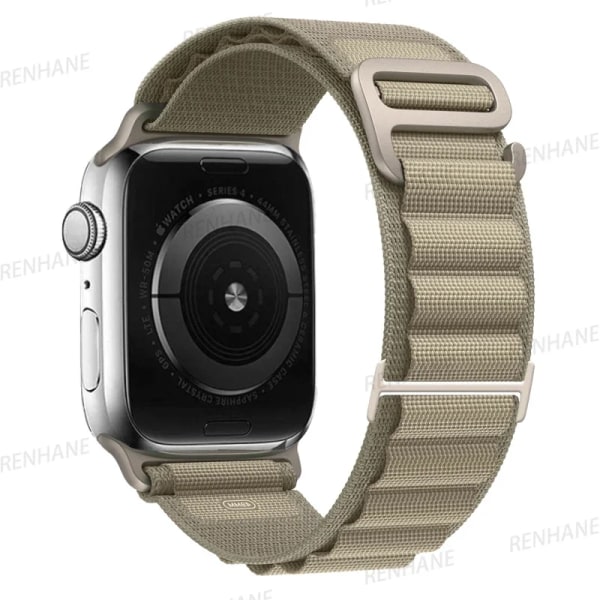 Alpine Loop Band För Apple Watch Rem 49mm 45mm 41mm 44mm 40mm 42mm 38mm Metall G-Hook Nylon Armband iWatch Ultra 9 5 SE 6 7 8 Olive 38mm 40mm 41mm