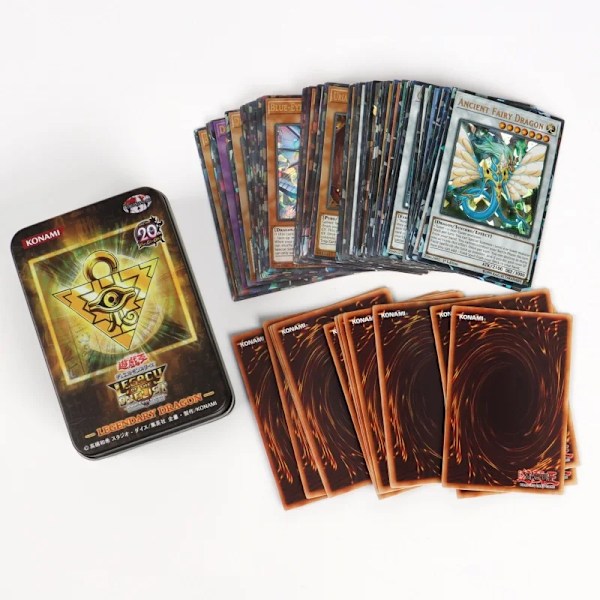 66-148 stk. Yugioh Kort med Tin Box Yu Gi Oh Kort Engelsk Holografisk Guld Bogstaver Duel Links Spil Kort Blå Øjne Exodia 148Pcs