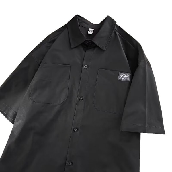 Kortærmet skjorte sommer japansk stil mænds tøj løs solbeskyttelse arbejdsbeklædning halv ærme trendy teenager casual skjorte tynd Grey XL