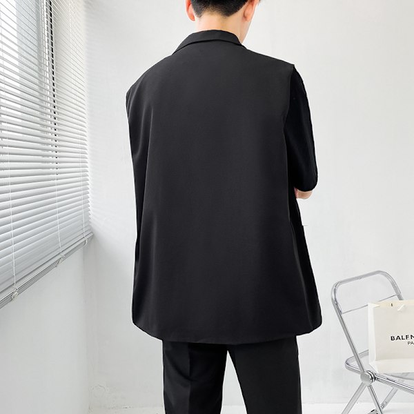 Japanilainen työkaluliivi miehille Harajuku kesä 2023 Uusi Lazy Korean Style Fashionable hihaton liivi takki Dark Gray XL