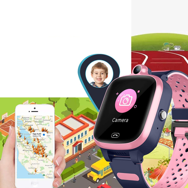 Barn i smart watch med gps och telefonklocka 4G wifi video