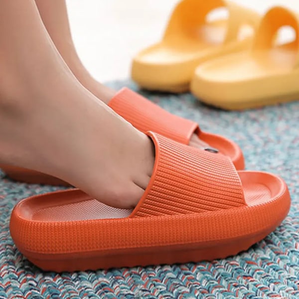 Mand Platform Toffar Summer Beach Eva Blød Sål Sandaler Fritid Indendørs Badeværelse Anti Glidsko Orange 42-43