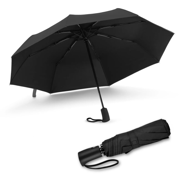 Helautomatiskt paraply för kvinnlig man Stark 3 fällbara 8 revben Vindtätt paraply för regn och sol Högkvalitativt paraplyställ red